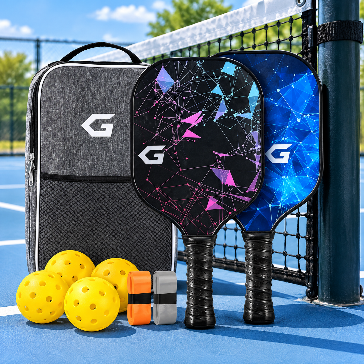 G Series Pickleball Paddle Set | Geometric Edition with Carry Bag